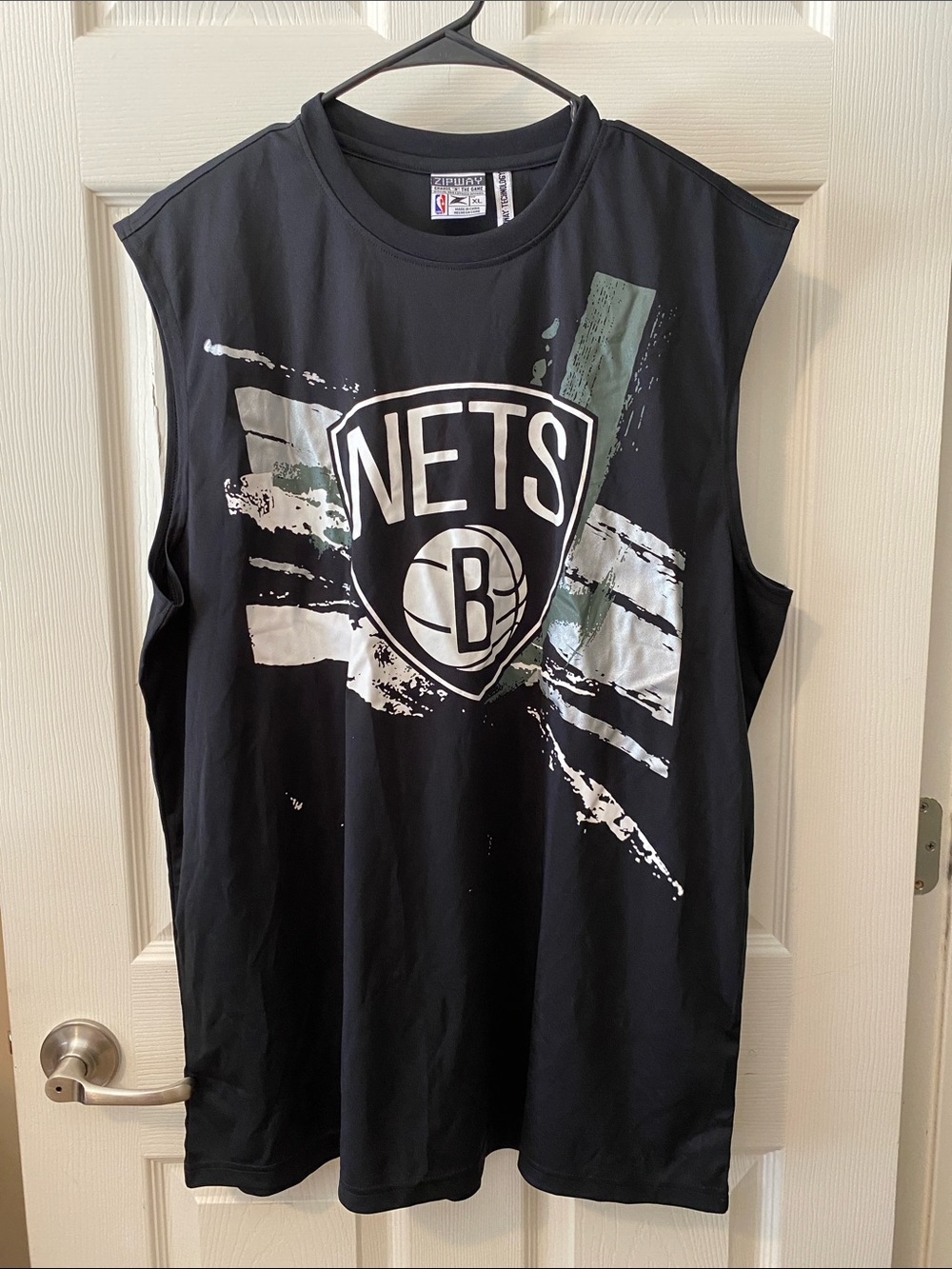 Brooklyn Nets Sleeveless Black Graphic Jersey Tee